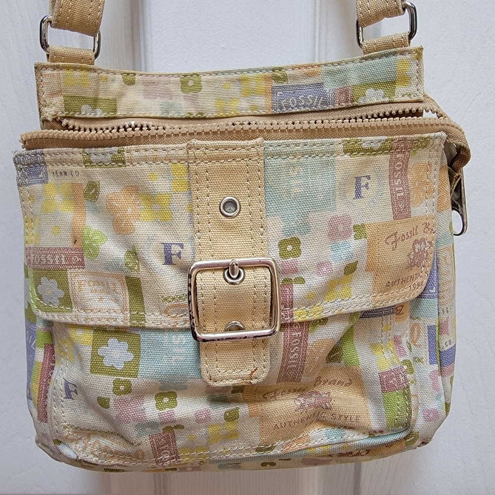 Fossil Women's Multicolor Floral Canvas Crossbody/Shoulder Bag